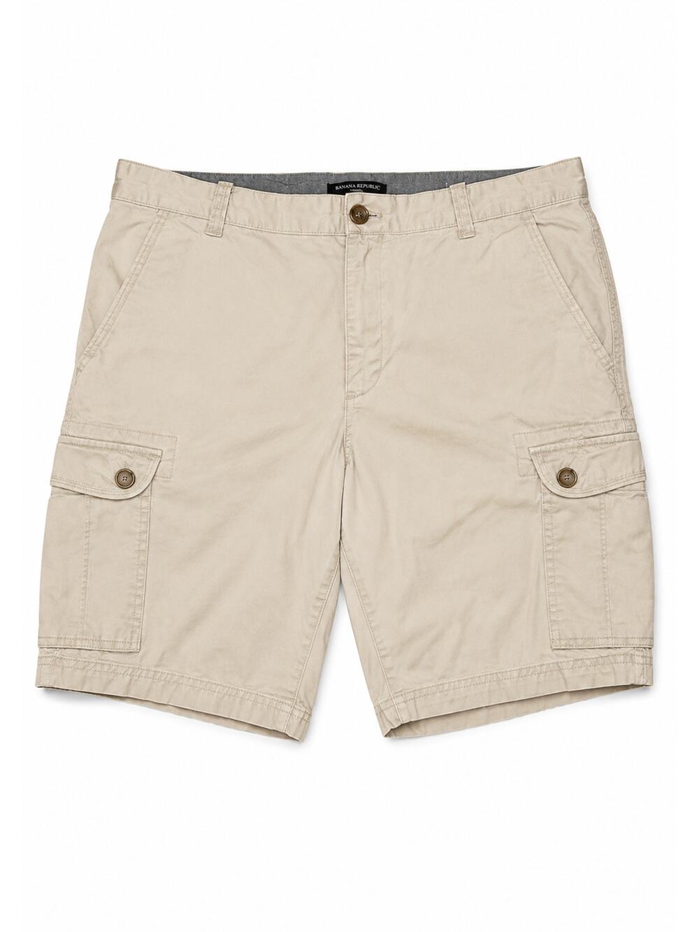 Banana Republic Mens Cargo Shorts Sz 35 Khaki 100% Cotton 6-Pocket Vietnam